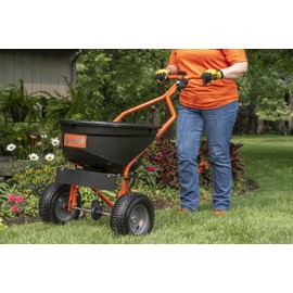 Agri-Fab Broadcast Spreader 45-0576, 110 lb Capacity, Orange/Black