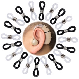 Hearing Aids Glasses Connectors Attachment, Anti-Lost Hearing Aids Holder, Hearing Aid Accessories, Hearing Aid Retainer for Eyeglass Users, Hearing Aid Lanyard for Seniors - 20pcs