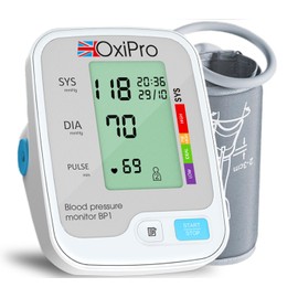 OxiPro OxiPro BP1 Blood Pressure Monitor - CE Certified - MHRA Registered - Tested for Accuracy Medical Blood Pressure Machine - BP Monitor for Home - Small to Large Cuff - Approved Blood Pressure Monitors
