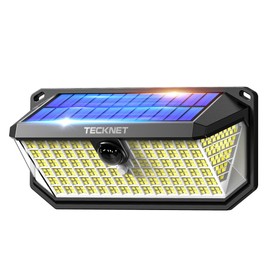 TECKNET 4200Lm 416 LED Solar Lights Outdoor Waterproof, 300° Angle & 3 Lighting Modes Motion Sensor Outdoor Lights, 2 Pack Security Solar Light IP66 for Fence Front Door Yard - 1 Pack
