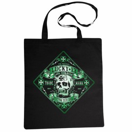 'Shoulder bag "Biker – Rocker – Gothic Vintage – Skull Ghost Chopper Custom Bike – Ghostwriter – Mc Biker Club Shopping Bag School Bag Gym Bag in Black