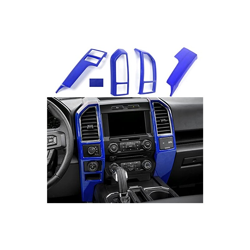 Keptrim for F150 Blue Central Console Air Conditioner Panel Trim