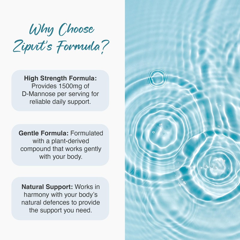 Zipvit D-Mannose Capsules, 1500mg High Strength Supplement for Men and