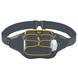 Amphipod Full-Tilt AirStretch Trail Off-Road Bottle Pack, Ergonomic Hydration & Storage for Trail, Road Runners & Walkers - Slate/Solar Yellow - OSFM