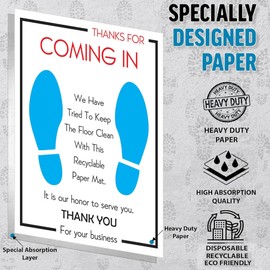 Heavy Duty Disposable Paper Floor Mats for Cars - Floor Covers and Protectors - Detailing Supplies for Car Carpet