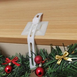 A Set of 6 Pieces Non-Slip Christmas Garland Ties Adjustable Wreath Ties for Mantle Banister Stairways Silicone Hooks Stocking Holders for Fireplace Front Door Holiday Decorations