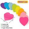 Heart Sticky Notes 3x3 in, 8 Pads, Super Cute Bright