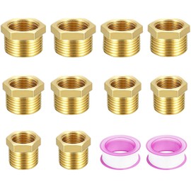 Pack of 10 Reducer, FORMVERSITY Reducer 1 Inch to 1/2 Inch, 3/4 to 1/2 Inch Adapter Reducer 1/2 to 1/4, Reduction 1/2 to 3/8 Reduction 1 Inch to 3/4 Inch, Reduction Adapter AG/IG