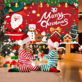 Merry Christmas Party Backdrop Christmas Photography Background Christmas Snowman & Santa Tree Photography Backdrop Large 180 * 110cm Christmas Home Wall Decoration Background for Party Backdrops
