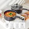 HooJay Nonstick Saucepan with Lid, Non Stick 1Qt & 2Qt