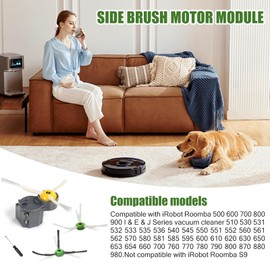 Side Brush Motor for Roomba 500 600 700 800 900 I & E & J Series i3 i7 e5 e6 e7 530 560 570 620 650 694 780 900 860 870 880 890 960 980 Vacuum Cleaners Upgraded Gear Made of DuPont Material Durable