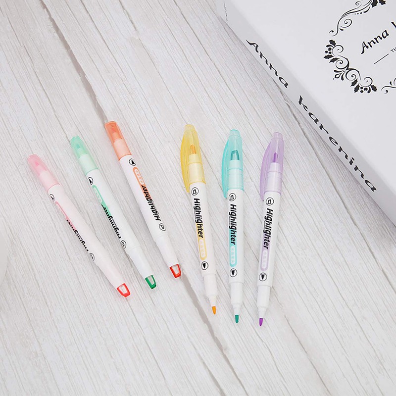 AOMAYLL Highlighter, Double Ended, Visible Highlighters, Wide and Fine Tips,