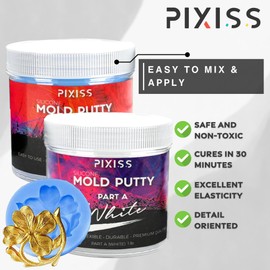 Moldable Putty (2 lbs) Silicone Mold Making Kit - A:B Mold Putty for Creating Casting Molds for Soap Making Supplies, Jewelry Making, Sculpting and More