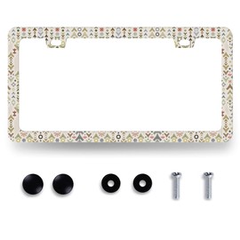 Arrow Print License Plate Frame Colorful Adventure Awaits License Plate Holder Funny License Plate for Car Decoration Stainless Steel Auto Parts with Screws 12.3" x 6.3"