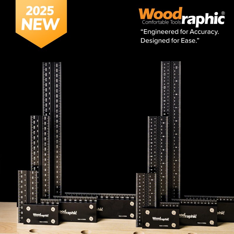 Woodraphic Upgraded Precision Square – 8 Inch 90° Layout Tool