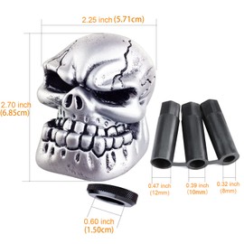 Arenbel Skull Gear Shift Knob Car Racing Handle Skeleton Shifter Lever Fit Most Manual Automatic Vehicles, Silver