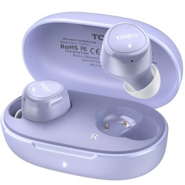 TOZO Wireless Earbuds AI Clear Calls with 32 EQs via APP Headphones Waterproof - Lilac