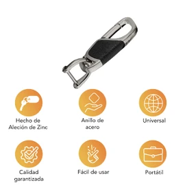 Kotse Llavero con anillo para llaves. Llavero Elegante para automóvil. Regalos para Mujer y Hombre. Llavero de Acero Inoxidable con anillo. Color Oxford. Incluye Desarmador. Keychain.