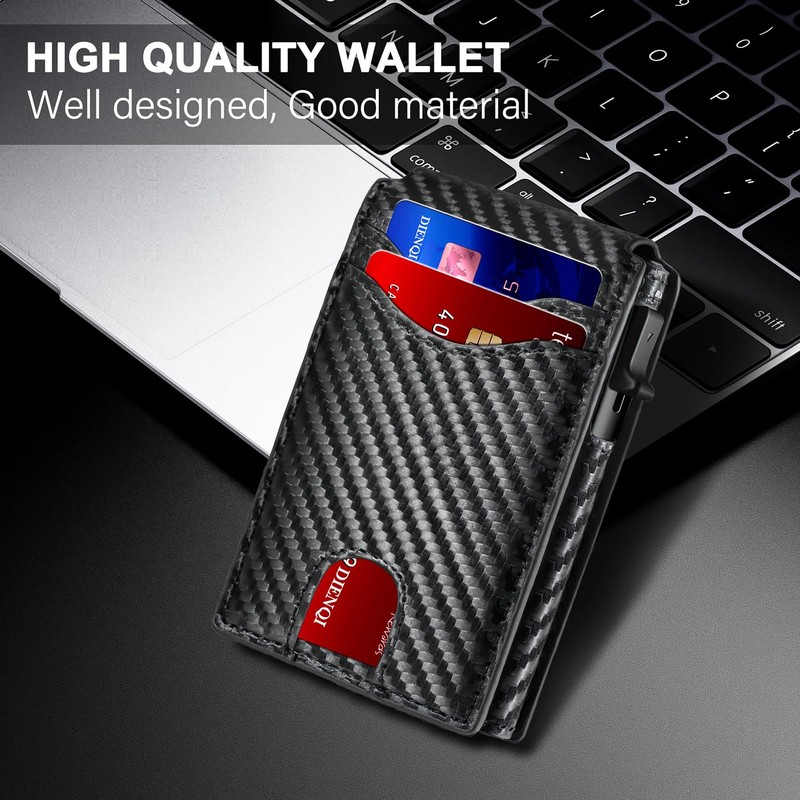 DIENQI Wallet for Men, Mens Minimalist Wallet 11 Cards, Slim