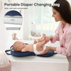Amenpoki Portable Waterproof Leather Diaper Changing Pad Compact for Travel