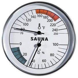 Sauna Thermometer Gauge, 2-in-1 Fahrenheit Thermometer Hygrometer for Sauna Room, Indoor Humidity Temperature Monitor Gauge Sauna Accessories