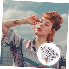 Minkissy 2sets Temporary Peony Flower Phoenix 3d Waterproof Stickers for Women Easy to Apply 8sheets*2