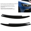 2Pcs/Set Front Headlight Eyebrow Eyelid Strips Cover Trim Glossy Black