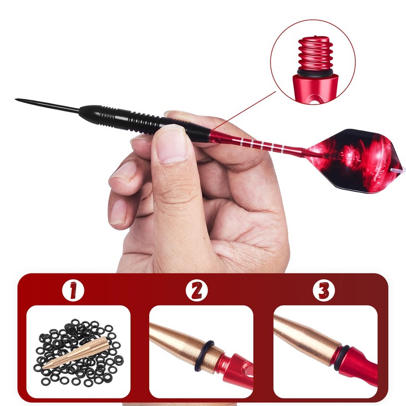 centaur 2025 Newest Dart Accessories Kit,48 Dart Flights+24 Aluminium Shafts+Sharpener+Dart