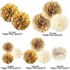 Ainmto Gold White Hanging Tissue Paper Pom Poms for Birthday