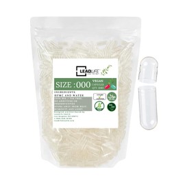 LEADLIFE Empty Capsules - 1000 Count Clear Empty Vegan Capsules - Vegetarian Empty Pill Capsules- DIY Vegetable Capsule Filling- Veggie Pill Capsules Empty Caps Pills (000)