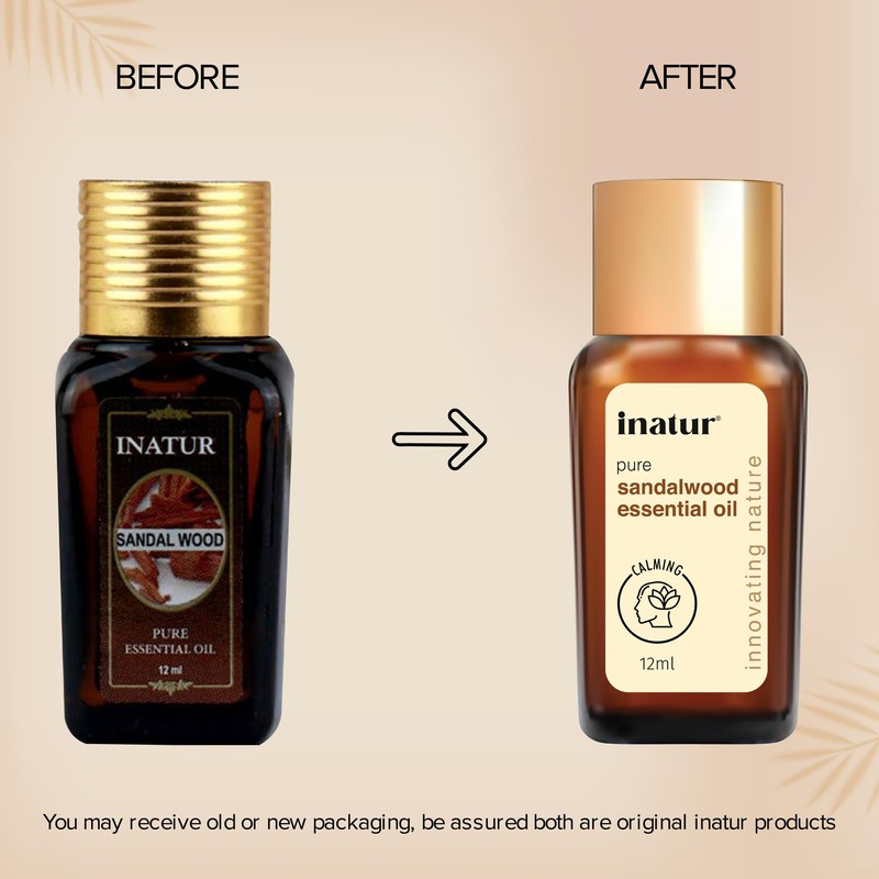 Inatur Sandalwood Essential Oil, Pure & Natural, For Face &