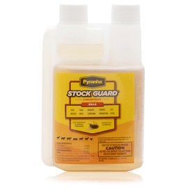 PYRANHA Stock Guard Concentrate - Livestock, Barn, Milk Rooms, Dairies, Poultry & Swine Houses Indoor Fly Control | Repels Flies, Lice, Ticks, Beetles, Mites, Gnats, 8 Oz