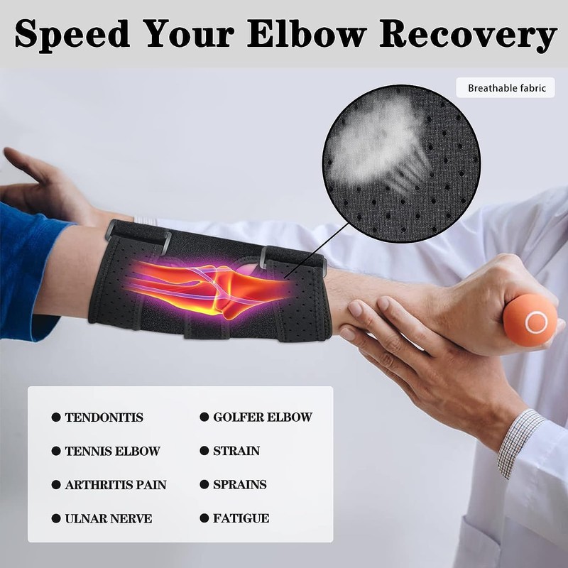 Reamphy Elbow Brace,Comfortable Night Elbow Sleep Support,Elbow Splint, Adjustable Stabilizer