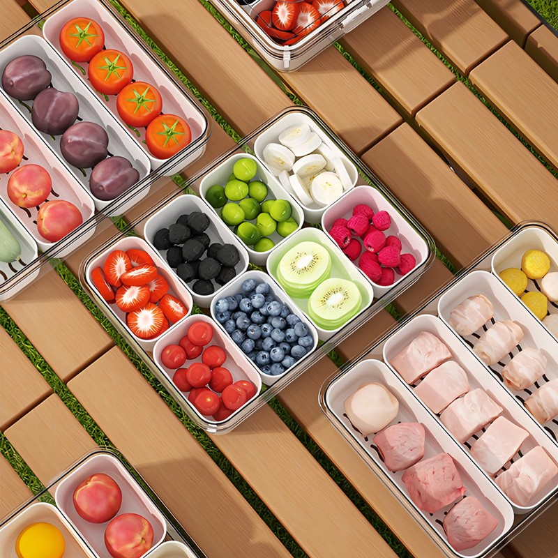 ECHOBUY Clear Snack Box with 8 Compartments