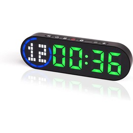 Portable Gym Timer for Home Gym Interval Timer for Workout with Time Progress Bar/Rounds, Workout Clock for Boxing HIIT Tabata Emom Fitness Rechargeable  ... - Color: Black+green