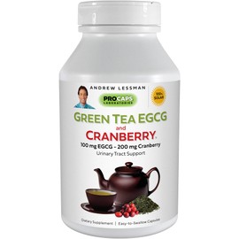 ANDREW LESSMAN Green Tea EGCG & Cranberry 360 Capsules – Standardized for Catechins and Polyphenols. Helps Protect Tissues, Organs and Systems Throughout The Body. Powerful Anti-oxidant Support