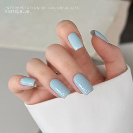 GAOY Pastel Blue Gel Nail Polish, 16ml Soak Off Gel Polish, UV Light Cure for Nail Art DIY Manicure at Home, 3147 Pastel Blue