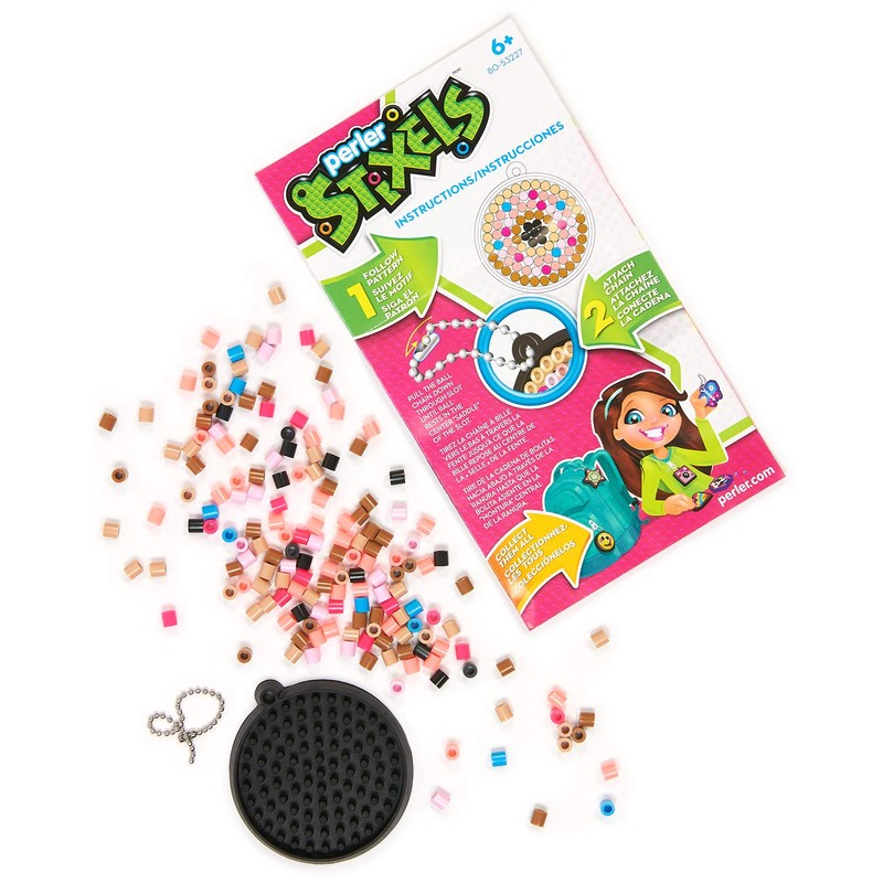 Perler Beads No Iron Stixels Crafts, Donut Keychain Kid's Craft