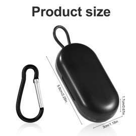 Earplug Case and Carabiner, Premium Earplug Case Keychain Portable Mini Storage Holder Earplug Carrying Case Ear Plug Organizer Box Accessories for Travel Camping Business Activities (Black)
