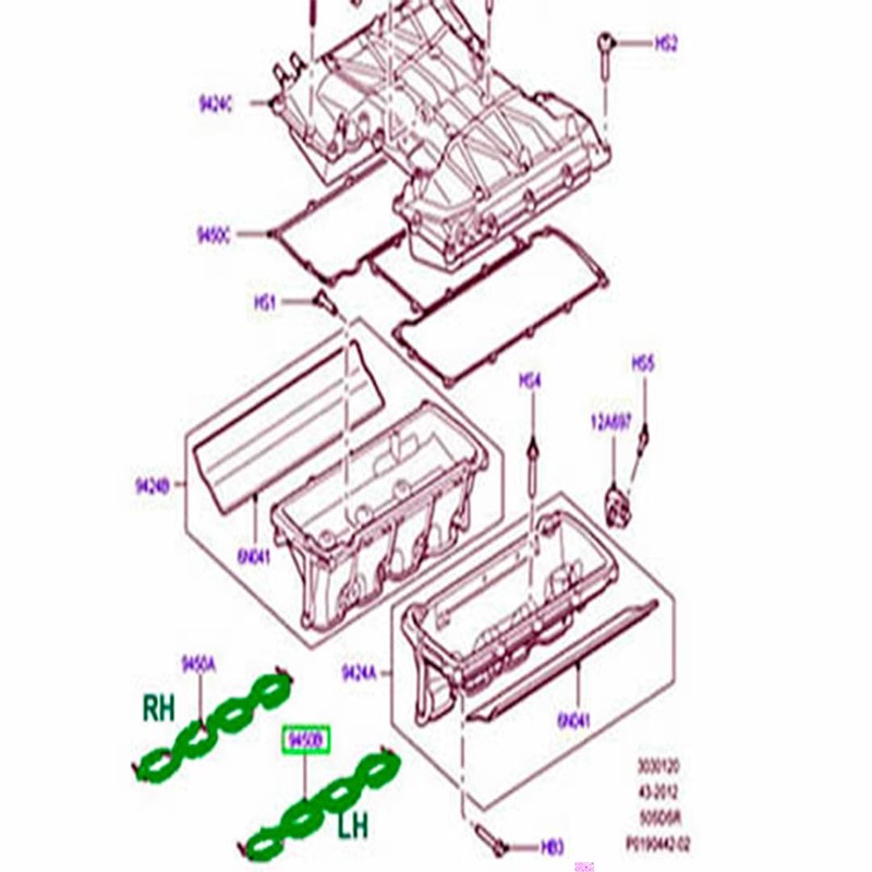 Intake Manifold Gasket Set Compatible with Range Rover 10-12 13-21