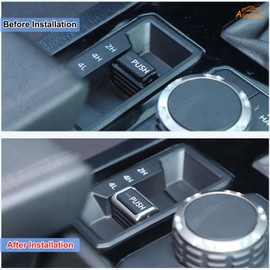 Aunginsy Car 4WD Mode Switch Push Button Trim Cover Compatible with Toyota Tundra 2022-2025 Car Center Console 4WD Four-Wheel Drive Gear Shift Panel Frame Differential Shift Protector ABS Accessories