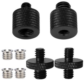 SKDFHOD Tripod Adapter 1/4 to 3/8 Inch Thread Adapter, 3/8 to 1/4 Inch Adapter Tripod Double Screw, Thread Adapter Thread Tripod Adapter Screws for Camera Microphone Tripod Lamp Tripods