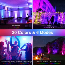Onforu 2 Pack 500W Equiv LED RGB Flood Lights, 50W Dimmable Million Color Changing Floodlight with Remote, Waterproof Outdoor Indoor DIY Stage Uplights for Christmas Landscape Party Wall Wash Birthday