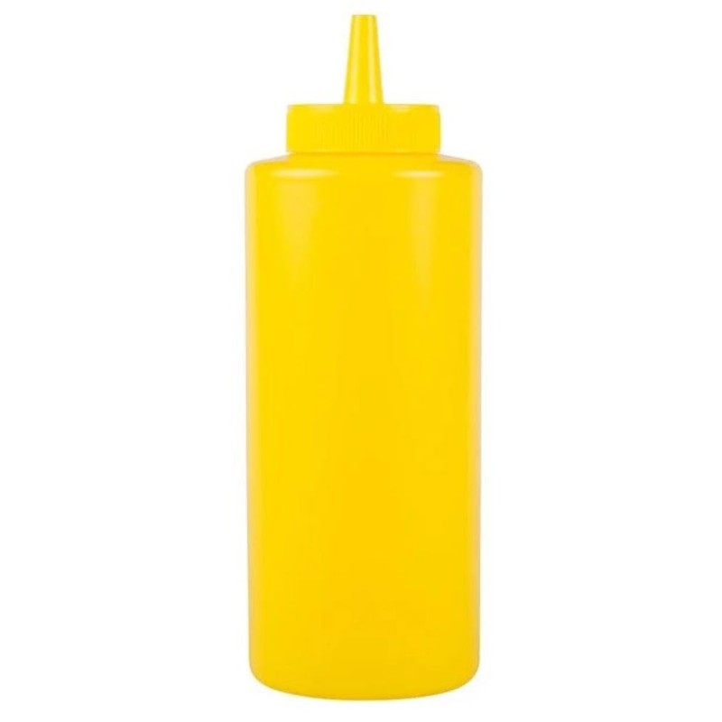 JUST-BUY Ketchup Mustard Condiments Squeeze Bottles Dispenser, Red Yellow, Kitchen
