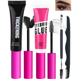 Kit De Gel Para Cejas Con Tinte Resistente Al Agua Máscara De Pestañas Negra Para Dar Volumen Y Pegamento Transparente Fijador, Levantamiento Rápido  
