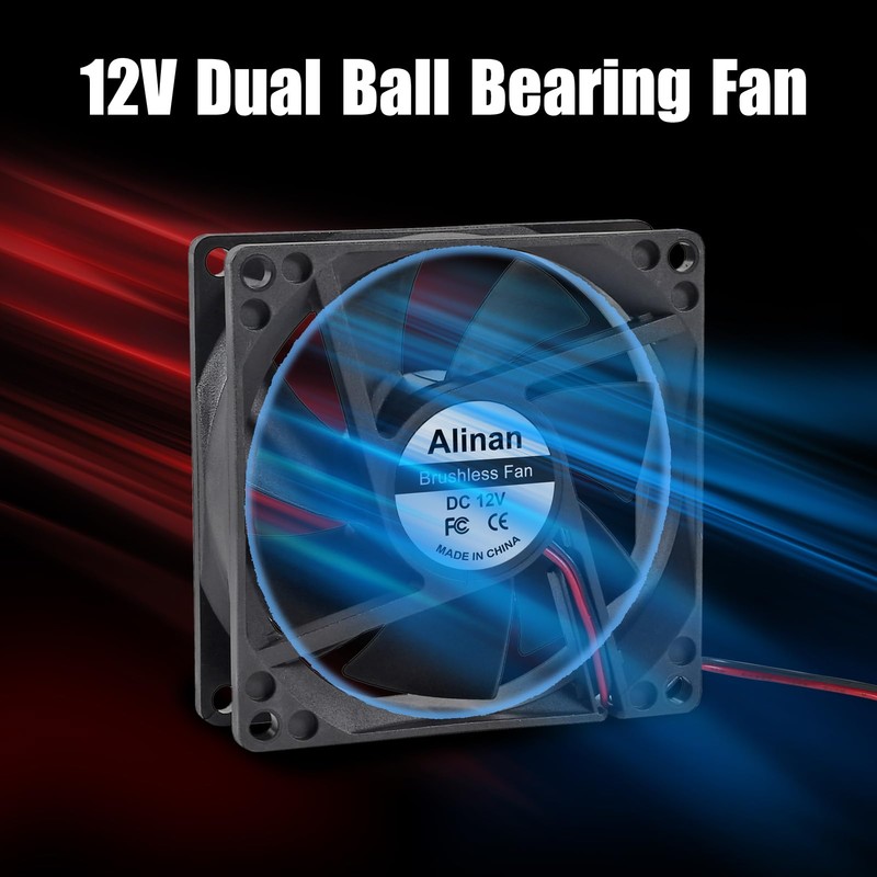 Alinan 4pcs 8025 80mm x 25mm 12V Dual Ball Bearings