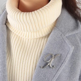 Long tiantian 2 broches de Vidrio con Iniciales chapados en Oro para Mujer delicados A-Z 26 monogramas