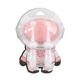 LCKAE 2PCS Astronaut Kids Toothbrush | Soft Bristle Toothbrushes for Kids | Ages 3-10 | BPA-Free (Pink)