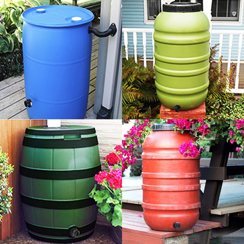 Qitdathn 4 PCS Rain Barrel Bulkhead Fitting kit with Plugs