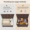 Honjourai Wicker Storage Basket with Lid,Rattan Shelf Basket with Removable